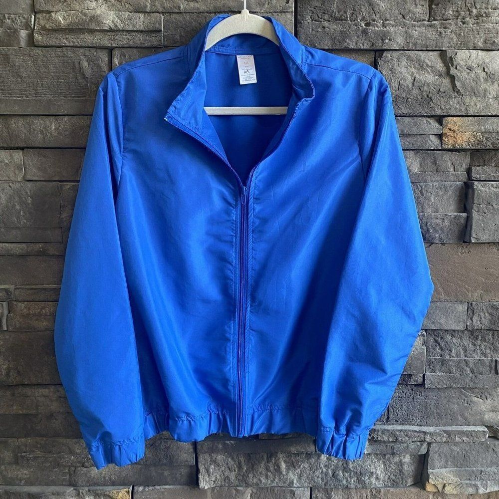 Weissman Blue Full Zip Jacket Windbreaker Small Adult